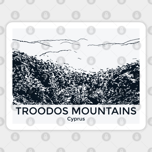 Troodos Mountains - Cyprus Magnet by Lakeric